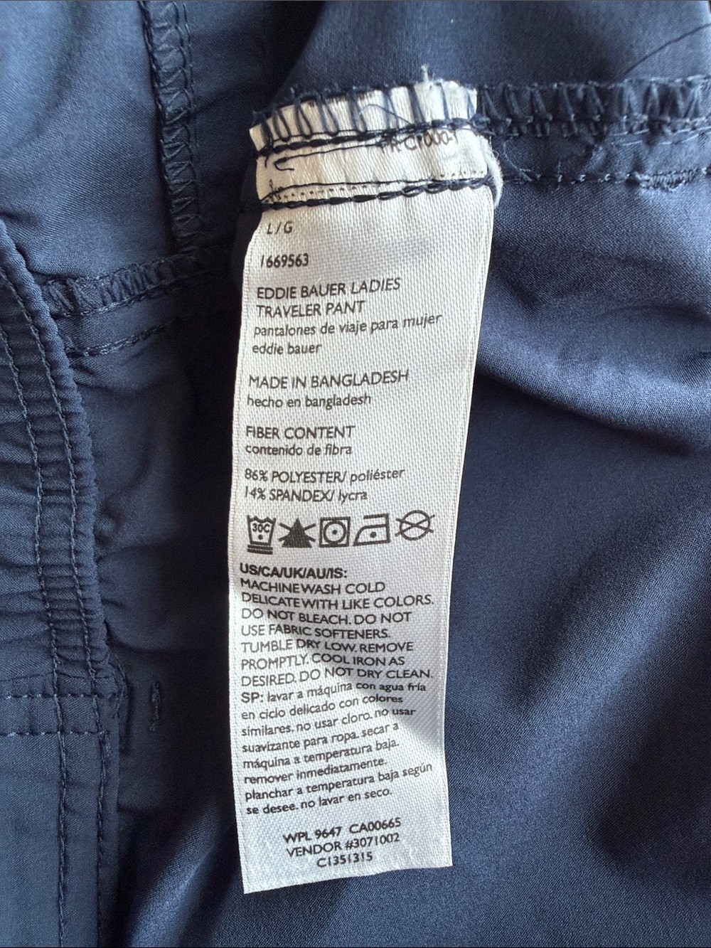 Eddie Bauer Ladies Traveler Pant in Navy - Picture 4 of 5